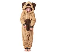 Wunsy SuperSoft Fleece Puppy Dog Onesie All-in-One with Tail in Beige | Size: 5-6 Years Wunsy Beige 5-6 Years