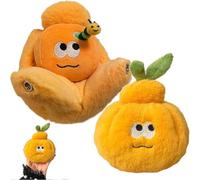 Wunuii Adorable Wormhole Orange Tangerine Plush Keychain | Peelable Design With Hidden Ring Compartment | 2-in-1 Transforming Fruit Toy & Adorable Bag Charm & Car Key Charm