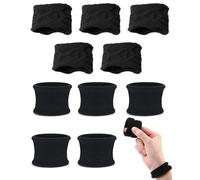 WUNZILO 10pcs 6.5 Inch Hair Elastics Cotton Ponytail Holder for Thick Heavy Curly Hair Elastic Hair Clips for Women Girls Elastic Ponytail Bands, Black