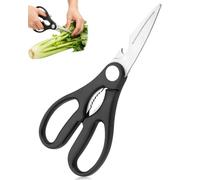 WUNZILO Kitchen Scissors, Stainless Steel, Poultry Scissors, Multi-Purpose Household Scissors, Fabric Scissors, for Poultry, Bones, Fish, Herbs & Vegetables, Can Cutter, Nutcracker (1.2 mm)