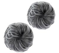 WUODHTW 2PCS Messy Bun Hair Piece Wavy Curly Scrunchies Synthetic Chignon Ponytail Hair wig Extensions Thick Updo Hairpieces for Women