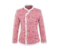 WUODHTW Autumn and Winter Women's Cotton Clothes Retro Chinese Northeast Big Flower Cotton Clothes Mom's Clothing