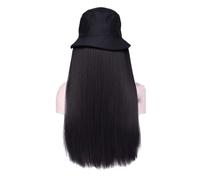 WUODHTW Fisherman's cap wig with Curly Hair extensions Big Long Wavy Hair with Wig Bob Wigs Straight wig Sun hat Wig