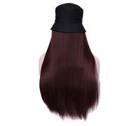 WUODHTW Fisherman's cap wig with Curly Hair extensions Big Long Wavy Hair with Wig Bob Wigs Straight wig Sun hat Wig