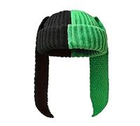 WUODHTW Knit Beanie Hats Cute Bunny Long Ears Funny Hat Fluffy Winter Warm Crochet Ski Skull Cap Halloween Hip-hop Hat Black Green