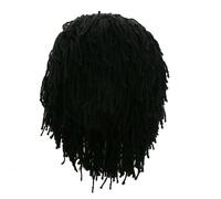 WUODHTW Men Funny Knit Beanie Beard Hat Rasta Hat Christmas Halloween Caps Handmade Wig Beard Hats Viking Horns Bearded Caps