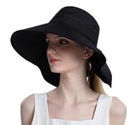WUODHTW Outdoor Hiking Wide Brim Women's Sun Hats Shawl with Neck Flap UV Fishing Hats Gardening Hat Beach Fisherman hat Black