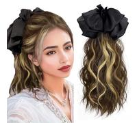 WUODHTW Ponytail Extension Clip in Curly Wavy Claw Clip in Ponytail Hair Extensions Synthetic Fake Pony tails Hair for Women