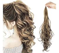 WUODHTW Ponytail Extension Flexible Wrap Around hair ponytail hair piece Long Wavy Curly Ponytail Hair Extensions For Women