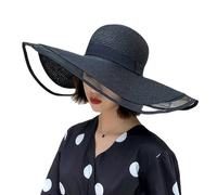WUODHTW Summer Outdoor Large eaved Beach Fisherman Hat Sunshade Hat Women's Straw Wide Brim Sun hat Woven Straw Hats