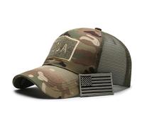 WUODHTW USA Flag Hat Camo Mesh Fishing Caps Men Women Baseball Cap Tactical Operator Army Military Sun Hat Shooting Hunting