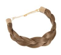 WUODHTW Women Braided Headband With Teeth Synthetic Hair Plaited Headband High Elasticity Braids Chunky Fishtail Braided Hair Band Hairpiece