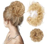 WUODHTW Women Curly Bun Hair Piece Elastic Drawstring Pieces Synthetic Curly Wave Messy Bun Hair Extension Chignon Ponytail Hair