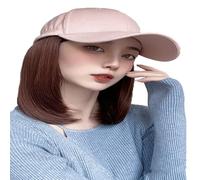 WUODHTW Women's Hat wig Duck Tongue hat collarbone Hair Straight hair inner Buckle wig Baseball Cap Sun Hat Wave Curly Hair