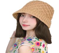WUODHTW Women's Wig Hat Wig Summer Woven Fisherman Hat Short Straight Hair Wave Head Wig Hat bob wig human hair