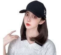 WUODHTW Women's wigs Short Bob Wigs Baseball Cap with Hair Girls Wig Hats Straight Hair Sun hat wig Wig for Daily Use