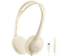 Wuopzf USB-C Wired on-Ear Headphones with Microphone & In-Line Control, Comfort Foam Pads, Adjustable Headband for Kids, Teens, Adults, Compatible with Type-C Phone, Tablet, Laptop, PC (White)