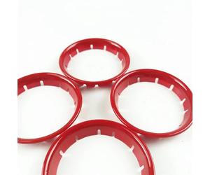 WUPEDI Car Accessories Center Console Front Air Outlet Ring Circles Frame Trim Cover, for Audi A3 8V 2013-2019 Interior Stickers car vent trim stickers(Red)