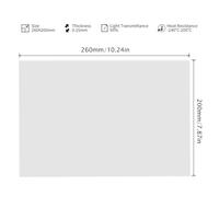 WUPEDI FEP Film 380 x 260 x 0.15mm, for ELEGOO, Juipter, Photon M3 Max 12.8-13.6 inch Resin 3D Printers Anti-glare film(6PCS)