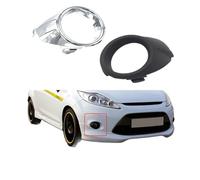 WUPEDI For Ford, for Fiesta, 2009 2010 2011 2012 Car Accessories Ont Bumper Garnish Trim Fog Lamp Cover Foglamp Hood Chroming Black car fog light bezel(2pcs Chroming L R)