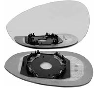 WUPEDI Wing Mirror Glass Right Driver Side, for Fiat, 500 500c 2007-2023 Heated with Backing Plate convex mirror lens(BLACK LEFT)