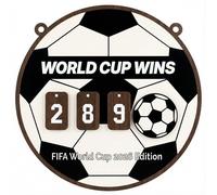 Wupeiaoo world cup -World Cup countdown 25cm Football Wall Plaque with Includes three sets of numbered wooden plaques - Build Excitement for the Historic Tournament - Perfect Soccer Fan Gift & Decor