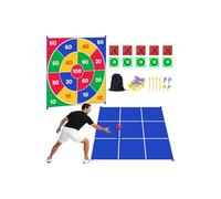 WUPIOS 2-in-1 Giant Tic Tac Toe Bean Bag Toss Games, 4.5FT Double-Sided Large Tic Tac Toe Game with 10 Pcs Bean Bags, Portable Outdoor Games for Adults and Family Lawn Yard Carnival Field Day Party