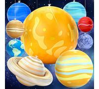 WUPIOS Inflatable Solar System Planets for Kids - 9 Giant Hanging Planets from Ceiling Space Theme Classroom Decor, Astronomy Gifts for Ages 5-7, 6-8, 8-12 Birthday Party Supplies Inflatable Planets