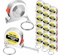 Wupiusa Tape Measure Keychains Functional Retractable Measuring Tape Keychains with Slide Lock for Construction Party,1M/3FT,B
