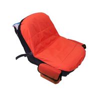 Wuples Universal Tractor Seat Cover with Non-Slip Buckle and Drink Pouch,600D Waterproof Lawn Mower Seat Cover Compatible with Husqvarna Cub Cadet Riding Mower,Orange Medium