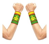 WUPngg 2 Pairs Wrist Compression Sleeve, Soft Elastic Support for Sports, Native Hawaiian Flag Prints Everyday Use Wrist Brace