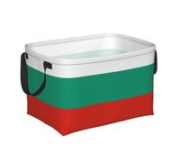 WUPngg Bulgarian Flag Print Collapsible Storage Bins Waterproof Fabric Basket, Organization for Home, Office 15"x9.8"x9.8"