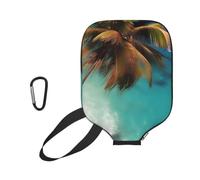 WUPngg Caribbean Islands Print Pickleball Paddle Cover, Neoprene Racket Sleeve, Universal Racket Protection Case 11.6" x 8.7"