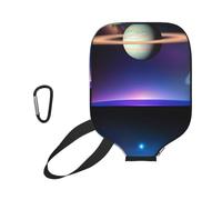 WUPngg Cosmic Saturn Print Pickleball Paddle Cover, Neoprene Racket Sleeve, Universal Racket Protection Case 11.6" x 8.7"