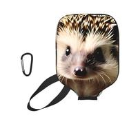 WUPngg Cute Hedgehog Print Pickleball Paddle Cover, Neoprene Racket Sleeve, Universal Racket Protection Case 11.6" x 8.7"