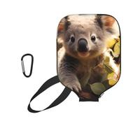 WUPngg Cute Koala Plant Print Pickleball Paddle Cover, Neoprene Racket Sleeve, Universal Racket Protection Case 11.6" x 8.7"