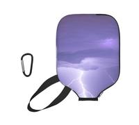 WUPngg Lightning Storm Print Pickleball Paddle Cover, Neoprene Racket Sleeve, Universal Racket Protection Case 11.6" x 8.7"