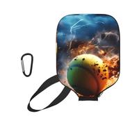 WUPngg Lightning Tennis Print Pickleball Paddle Cover, Neoprene Racket Sleeve, Universal Racket Protection Case 11.6" x 8.7"