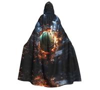 WUPngg Moon Stars and Planets Print Halloween Hooded Cloak Cape for Men&Women Costumes
