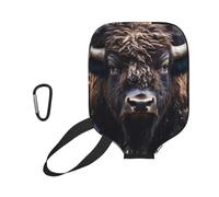 WUPngg North American Bison Print Pickleball Paddle Cover, Neoprene Racket Sleeve, Universal Racket Protection Case 11.6" x 8.7"