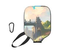 WUPngg Outside the Castle Gate Print Pickleball Paddle Cover, Neoprene Racket Sleeve, Universal Racket Protection Case 11.6" x 8.7"