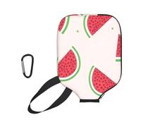 WUPngg Pink Watermelon Print Pickleball Paddle Cover, Neoprene Racket Sleeve, Universal Racket Protection Case 11.6" x 8.7"
