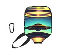 WUPngg Spacecraft descend Print Pickleball Paddle Cover, Neoprene Racket Sleeve, Universal Racket Protection Case 11.6" x 8.7"