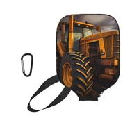 WUPngg Tractor in the Field Print Pickleball Paddle Cover, Neoprene Racket Sleeve, Universal Racket Protection Case 11.6" x 8.7"
