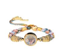 WUPNGS Braided Bracelets, Hand-Woven Chinese Ethnic Style Wutai Mountain Five Masters Thangka Yellow God of Wealth