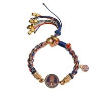 WUPNGS Braided Bracelets, New Chinese Hand-Woven Style Thangka Five Masters God of Wealth Bracelet Men and Women