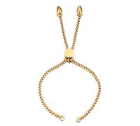 WUPNGS DIY Bracelets 2pcs 18K Gold Stainless Steel Adjustable Slider Chain Making Loops Connector Pendants Charm Bracelet(Steel)
