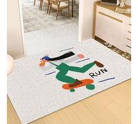 WUPNGS Door Mat Green Orange Stylishe Pvc Non-Slip Rubber Backed & Dirt Trapping Doormat Front Inside Outside(40x60cm)
