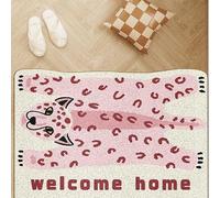 WUPNGS Door Mat Pink Animals Stylishe Pvc Non-Slip Rubber Backed & Dirt Trapping Doormat Front Inside Outside(40x60cm)