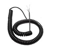 WUPNGS Extensible Wire Retractable Coil Coiled cable Black Spring Cable 3 Core 22AWG Spring Spiral Cable Stretch 1 Meter to 15 Meters Telescopic Wire Retractable Coil(Stretch 10 meter)